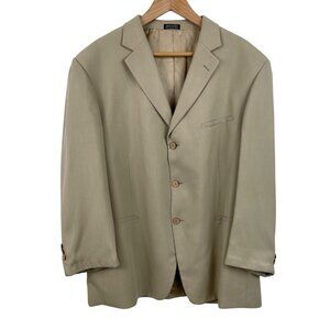 Joseph Feiss Men’s Sport Coat Blazer Suit Jacket Size 46S Beige 100% Silk